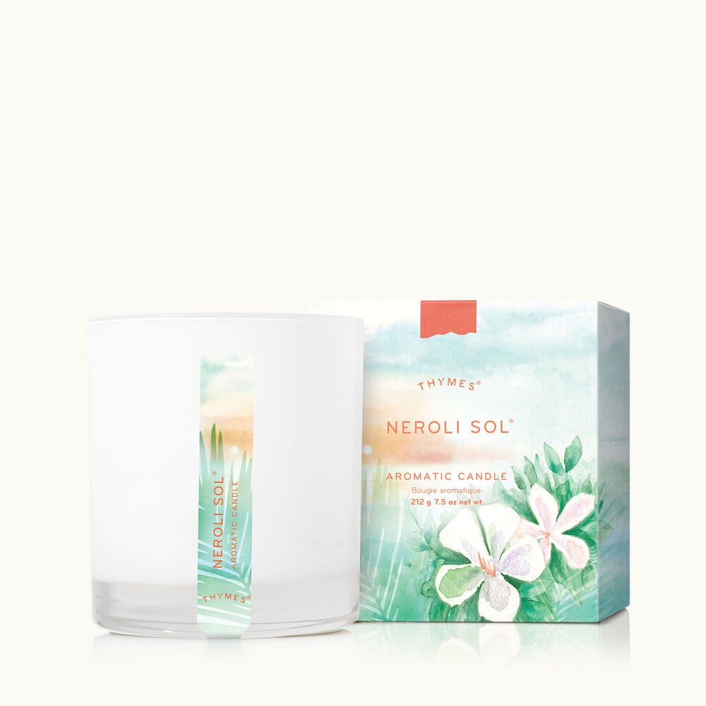 Thymes Neroli Sol Candle is a floral home fragrance image number 1